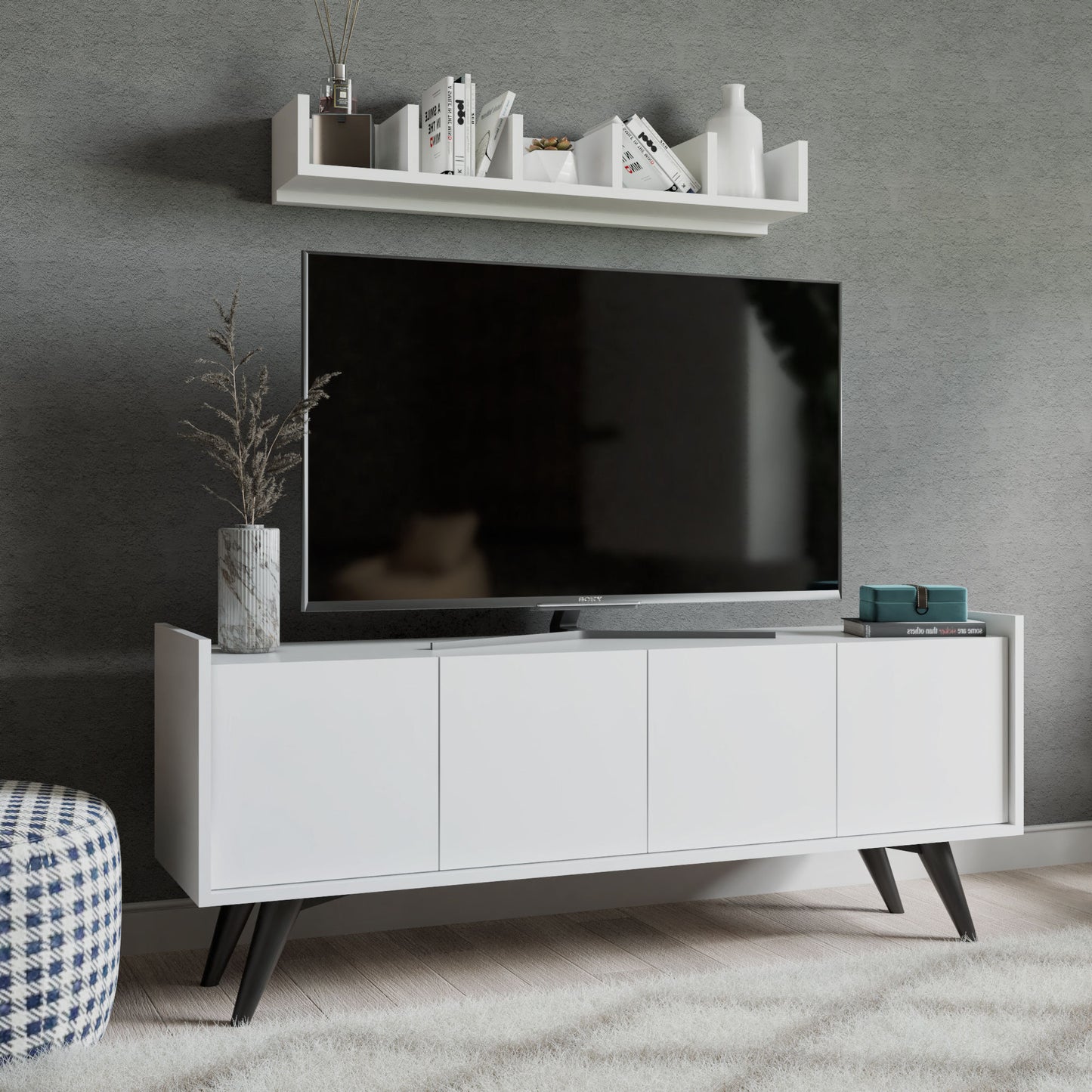 Μπουφές Λευκό 150x76x40cm | 811MDD3425