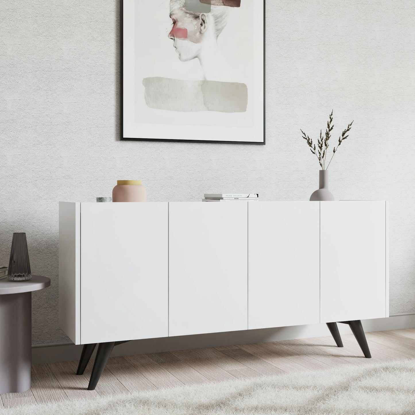 Μπουφές Λευκό 150x40x76cm | 811MDD3427