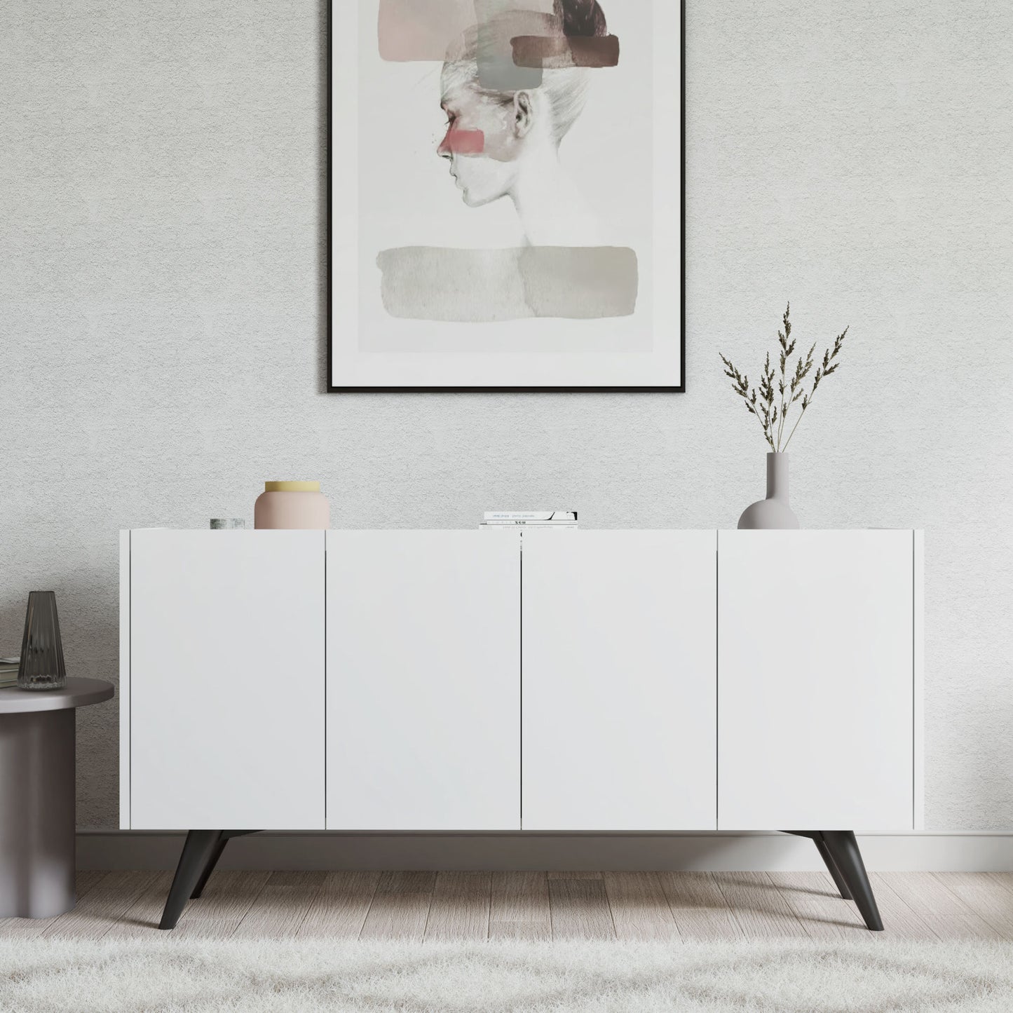 Μπουφές Λευκό 150x40x76cm | 811MDD3427