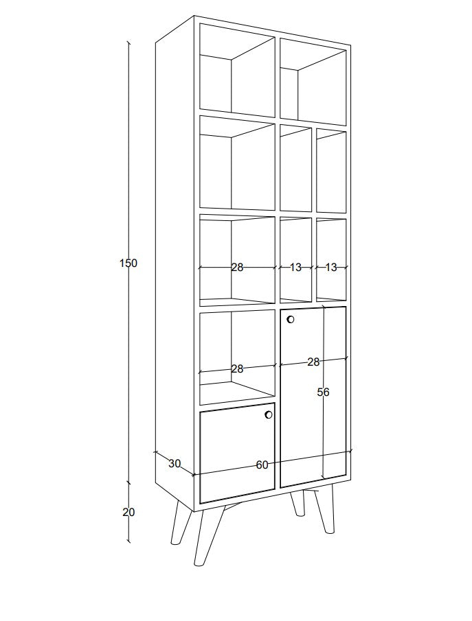 Βιβλιοθήκη 60 × 30 × 170 εκ. Δρυς GR811MDD3608