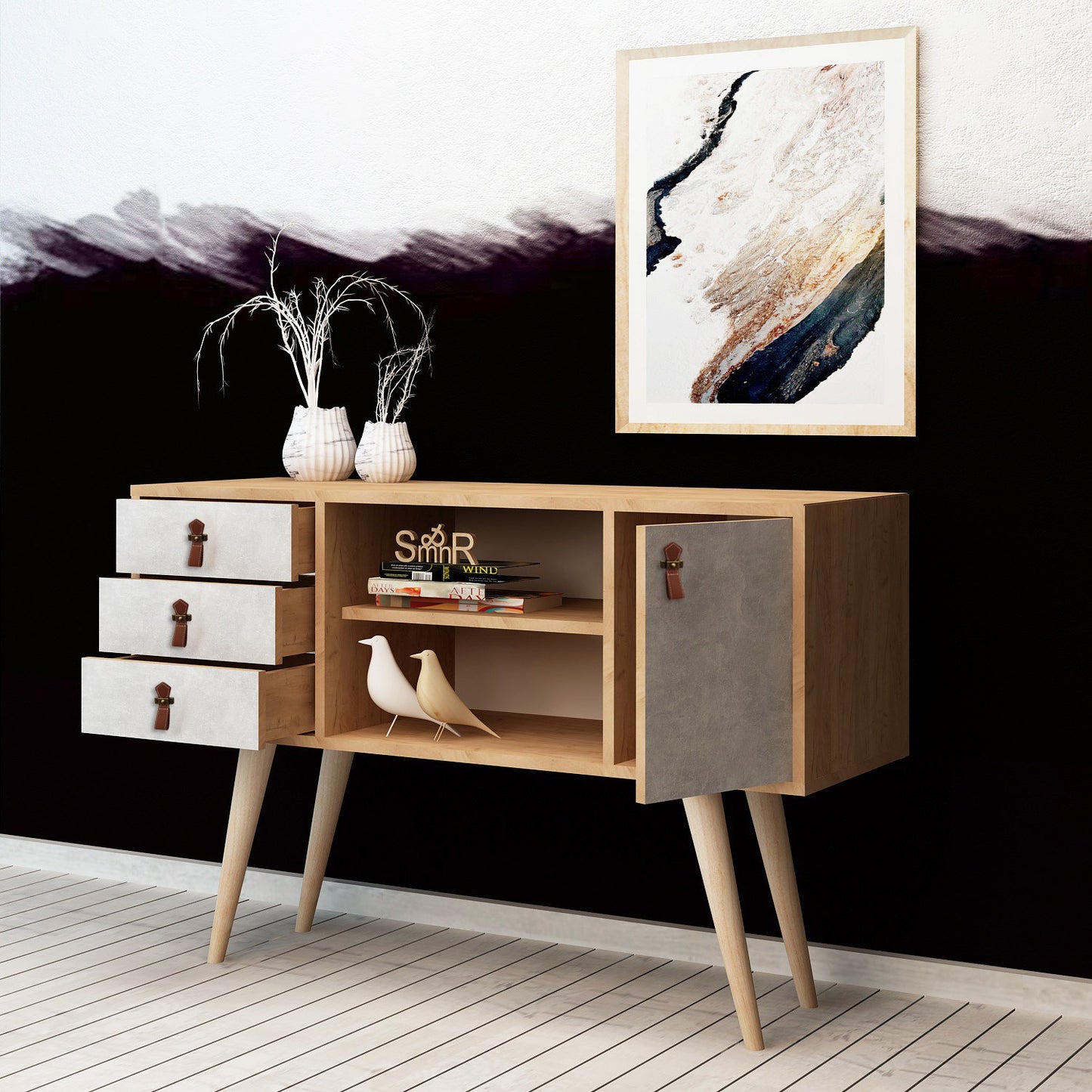 Μπουφές Δρυς
Λευκό 120x40x80cm | 811MDD3911