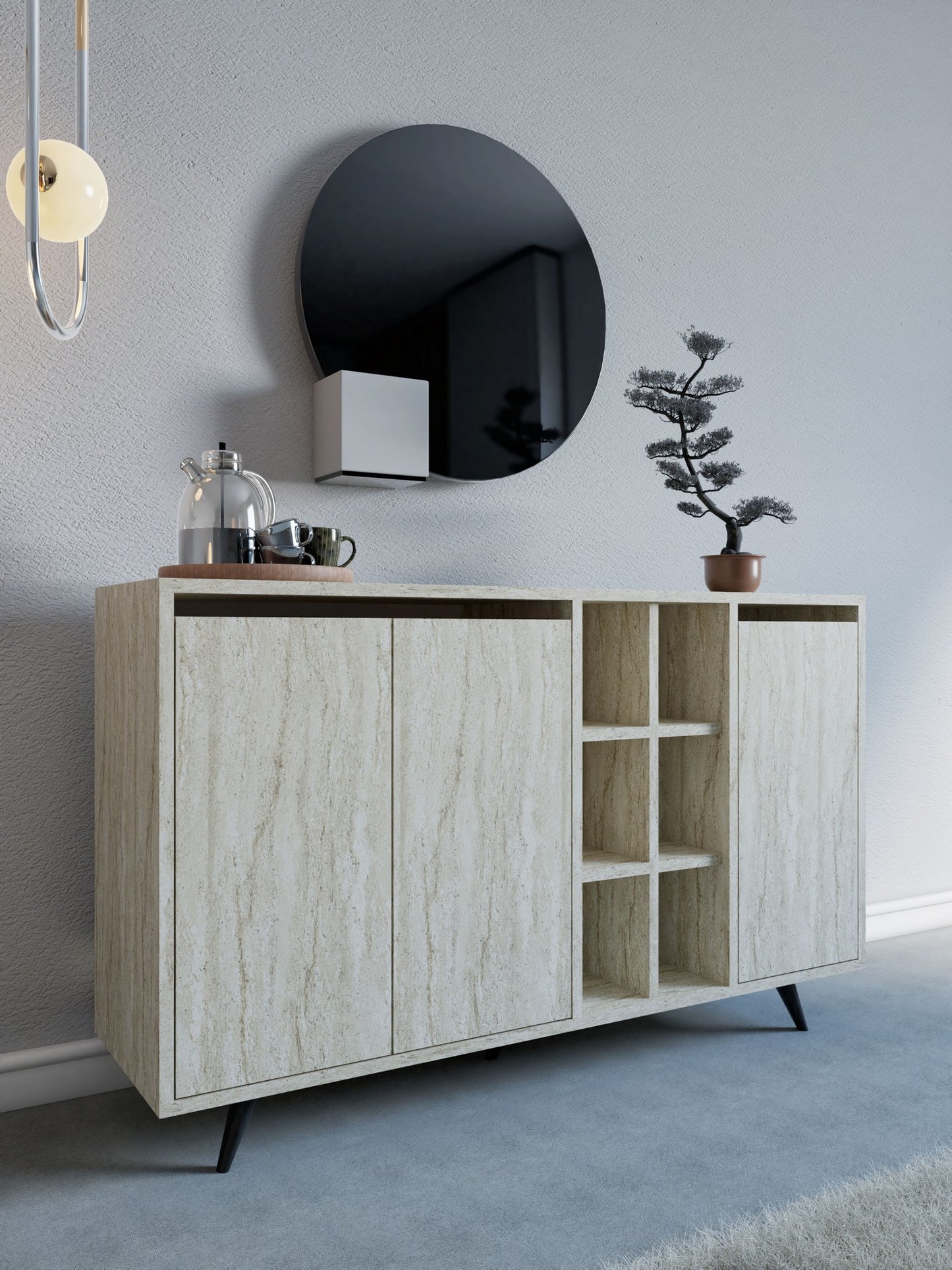 Μπουφές Τραβερτίνη 140x40x86cm | 811MDD4153