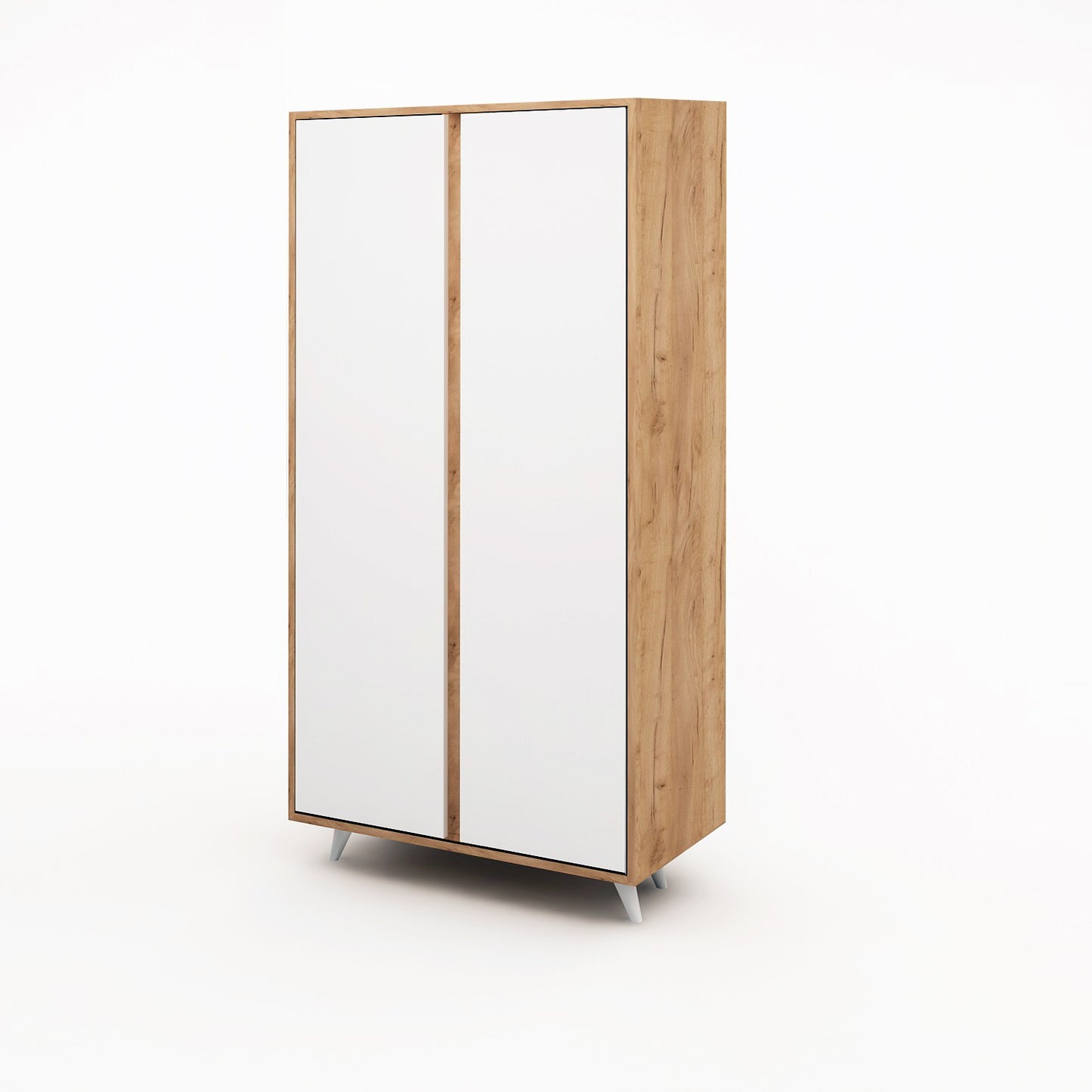 Ντουλάπα 100x187x52 εκ Oak White 811MDD4901
