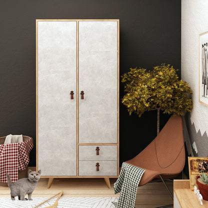 Ντουλάπα 100x190x52 εκ Oak Grey 811MDD4902