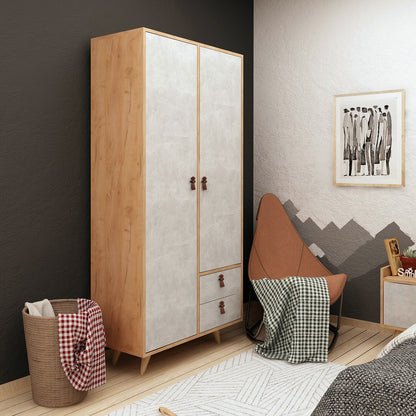 Ντουλάπα 100x190x52 εκ Oak Grey 811MDD4902