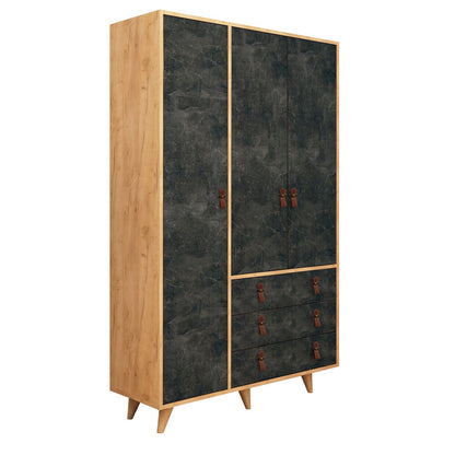 Ντουλάπα 120x187x52 εκ Oak Dark Grey 811MDD4903