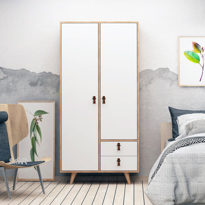 Ντουλάπα 100x190x52 εκ Oak White 811MDD4904