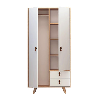 Ντουλάπα 100x190x52 εκ Oak White 811MDD4904