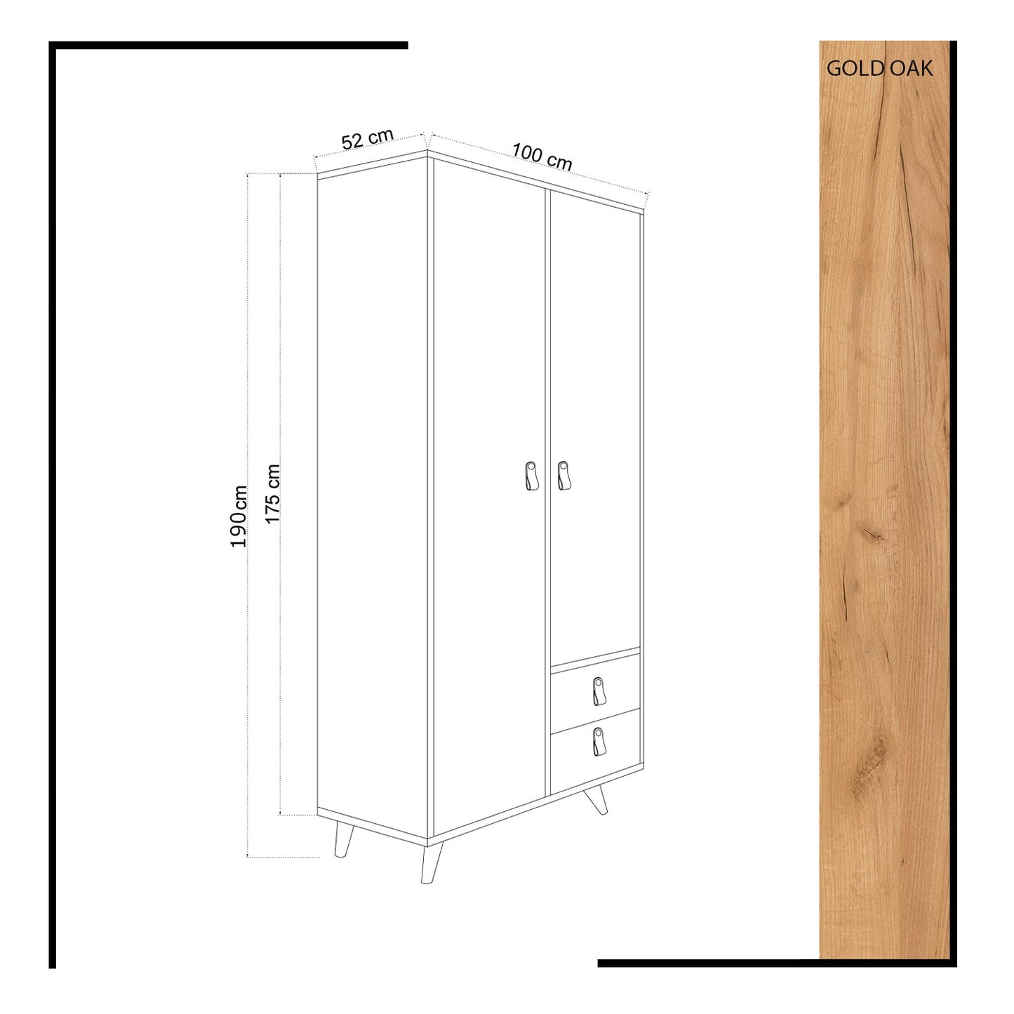 Ντουλάπα 100x190x52 εκ Oak White 811MDD4904