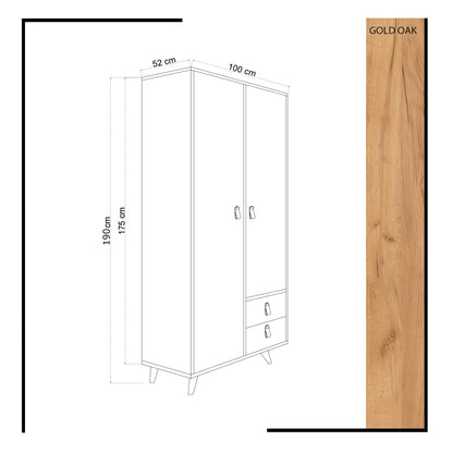 Ντουλάπα 100x190x52 εκ Oak White 811MDD4904