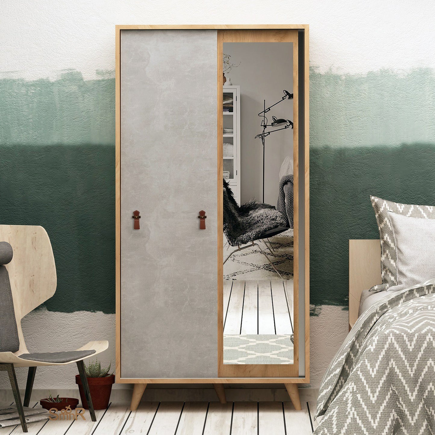 Ντουλάπα 100x190x60 εκ Δρυς 811MDD4905
