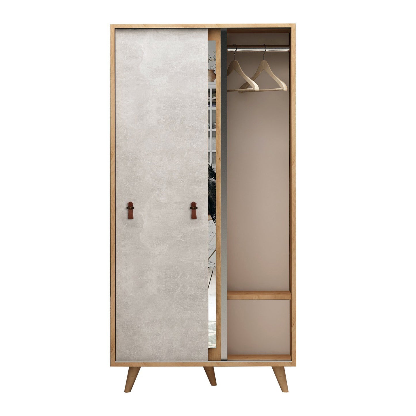 Ντουλάπα 100x190x60 εκ Δρυς 811MDD4905