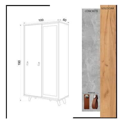 Ντουλάπα 100x190x60 εκ Δρυς 811MDD4905