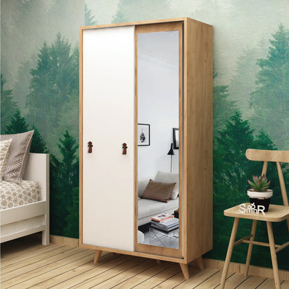 Ντουλάπα 100x190x60 εκ Oak White 811MDD4906