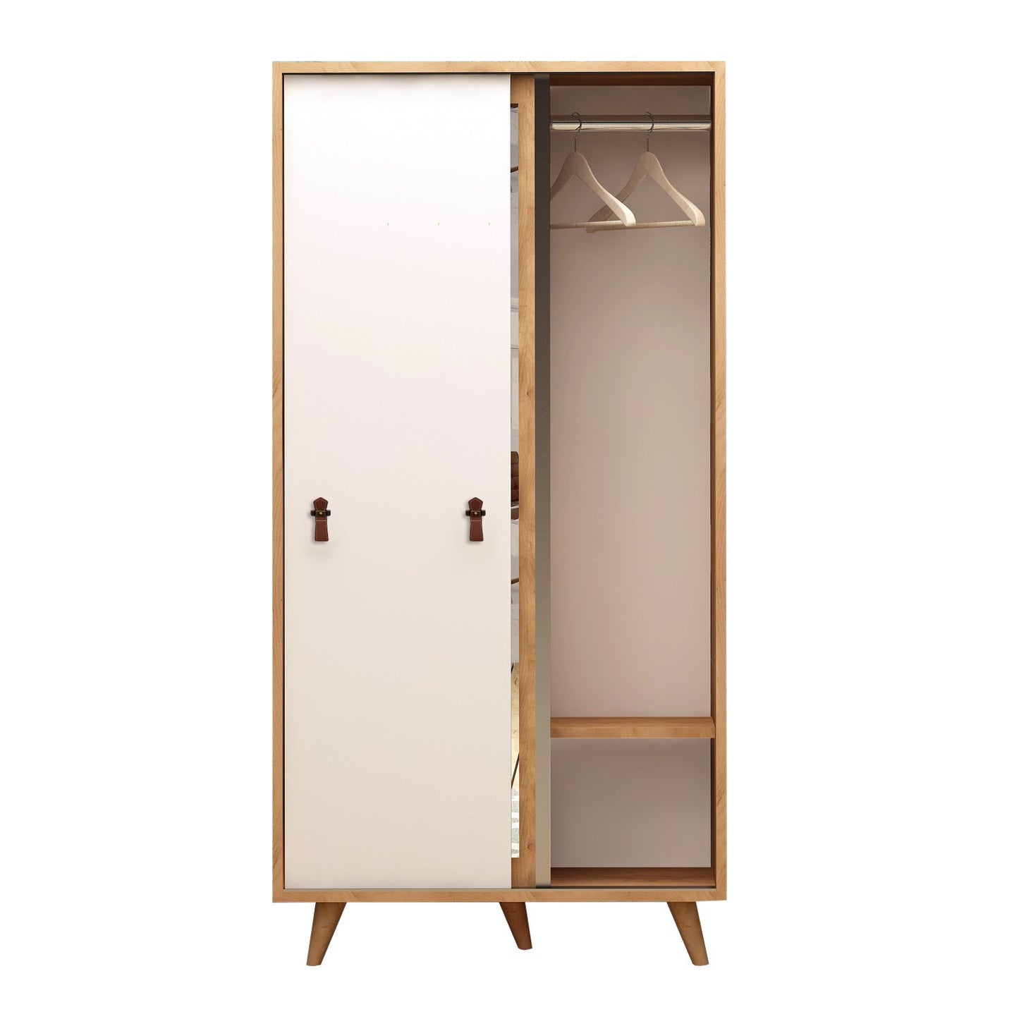 Ντουλάπα 100x190x60 εκ Oak White 811MDD4906