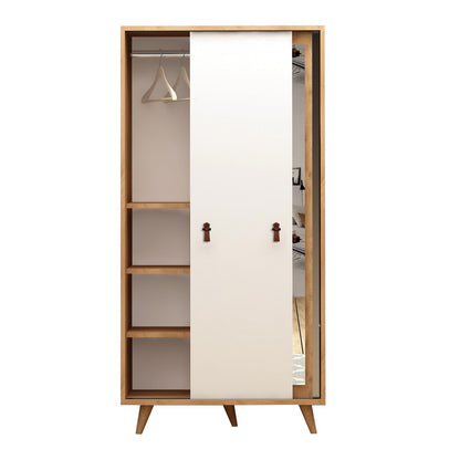 Ντουλάπα 100x190x60 εκ Oak White 811MDD4906