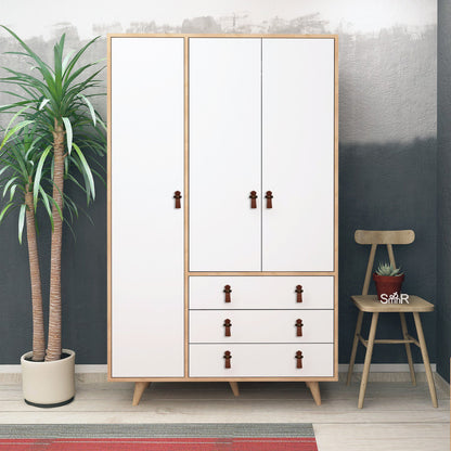 Ντουλάπα 120x187x52 εκ Oak White 811MDD4907
