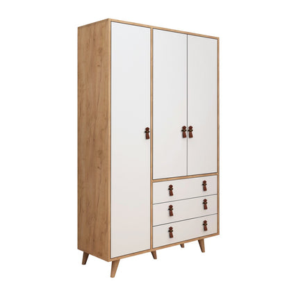 Ντουλάπα 120x187x52 εκ Oak White 811MDD4907