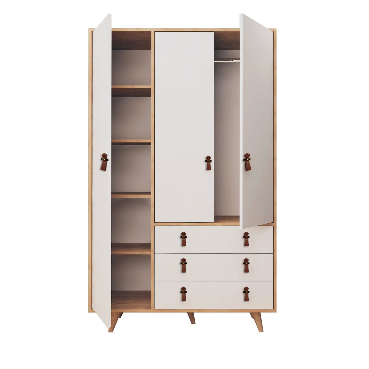 Ντουλάπα 120x187x52 εκ Oak White 811MDD4907