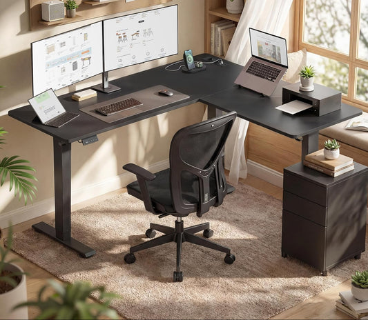 Γωνιακό Ηλεκτρικό Γραφείο Ρυθμιζόμενου Ύψους