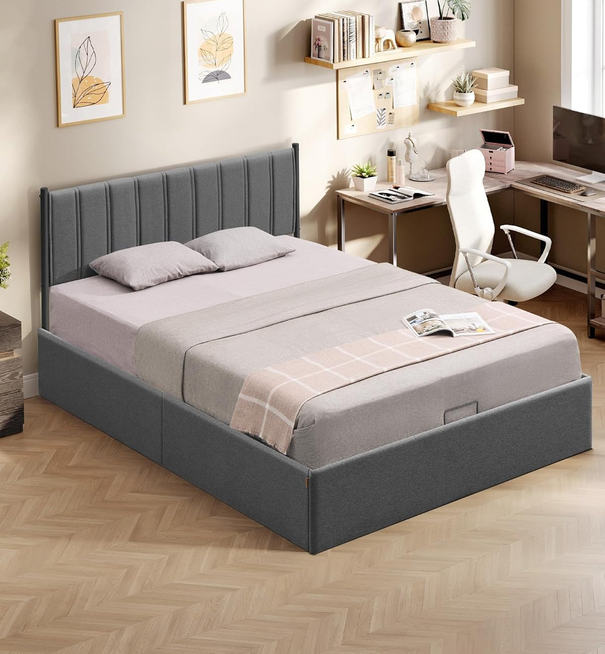 Σκελετός Διπλού Κρεβατιού με αποθηκευτικό Χώρο Κρεβάτι 160x200 εκ με Υδραυλικό σύστημα ανύψωσης RM-B615G02