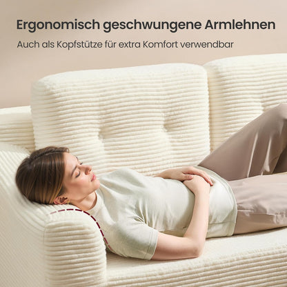 Γωνιακός Καναπές Κρεβάτι Δεξιά Γωνία Πολυμορφικός Εργονομικός Κάθισμα 43 εκ Χωρίς Συναρμολόγηση για Σαλόνι Δωμάτιο επισκεπτών κρεμ και γκρί LCS-184WD01