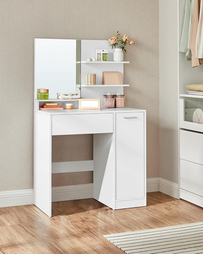 Schminktisch, Schminktisch, Schlafzimmer, WC, Spiegelschrank, Weiß, B34-RDT119W01