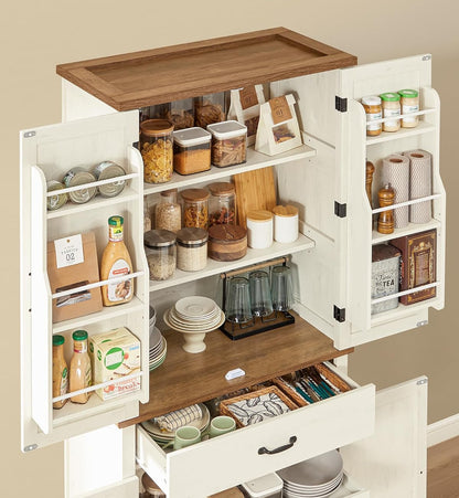 Ντουλάπι Κουζίνας Πολυχρηστικό Βοηθητικό Ράφι Κουζίνας Ντουλάπι Τραπεζαρία Vintage Λευκό BB-K364W02
