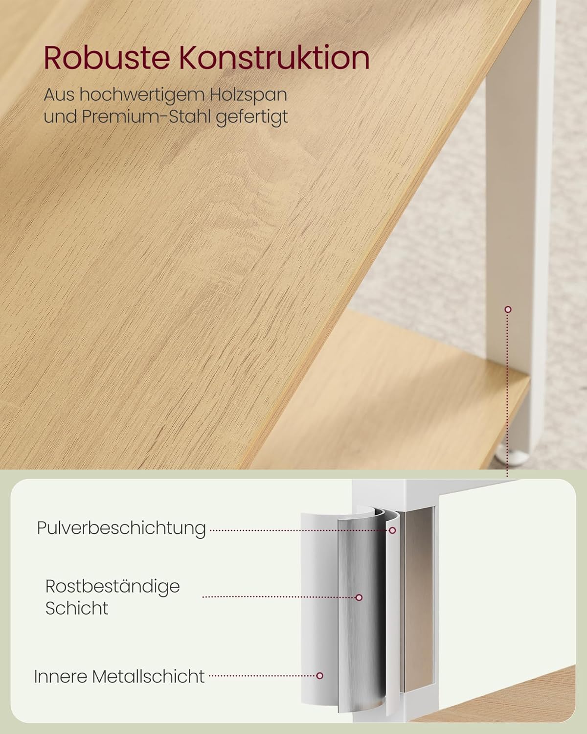 Μεγάλη Βιβλιοθήκη Ράφι για Σαλόνι Γραφείο Λευκή με Δρυς LL-S107YA01