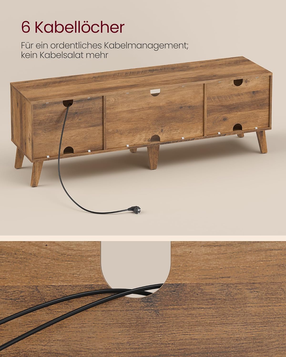 Έπιπλο Τηλεόρασης Χαμηλός Μπουφές Καφέ Μελί Χρώμα έως 65 ίντσες LT-V556K01