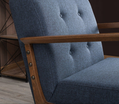 Ρουστίκ Πολυθρόνα Υφασμάτινη Σκελετός Μασίφ Ξύλο Καρυδιά Καθαριζόμενο ύφασμα σε 6 Χρωματισμούς 825BLC2319