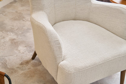 Άνετη Πολυθρόνα Υφασμάτινη Εύκολα Καθαριζόμενη Σενίλ Κρέμ 825BLC2368