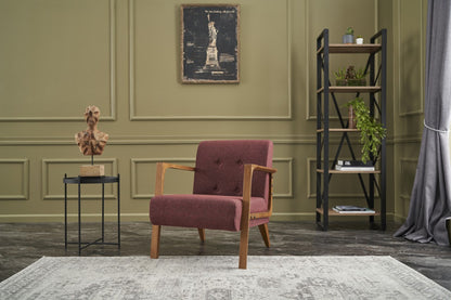 Ρουστίκ Πολυθρόνα Υφασμάτινη Σκελετός Μασίφ Ξύλο Καρυδιά Καθαριζόμενο ύφασμα σε 6 Χρωματισμούς 825BLC2319