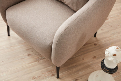 Μοντέρνος Μονοθέσιος Καναπές Πολυθρόνα με Μαξιλάρια Κρέμ και Γκρί 825BLC2744