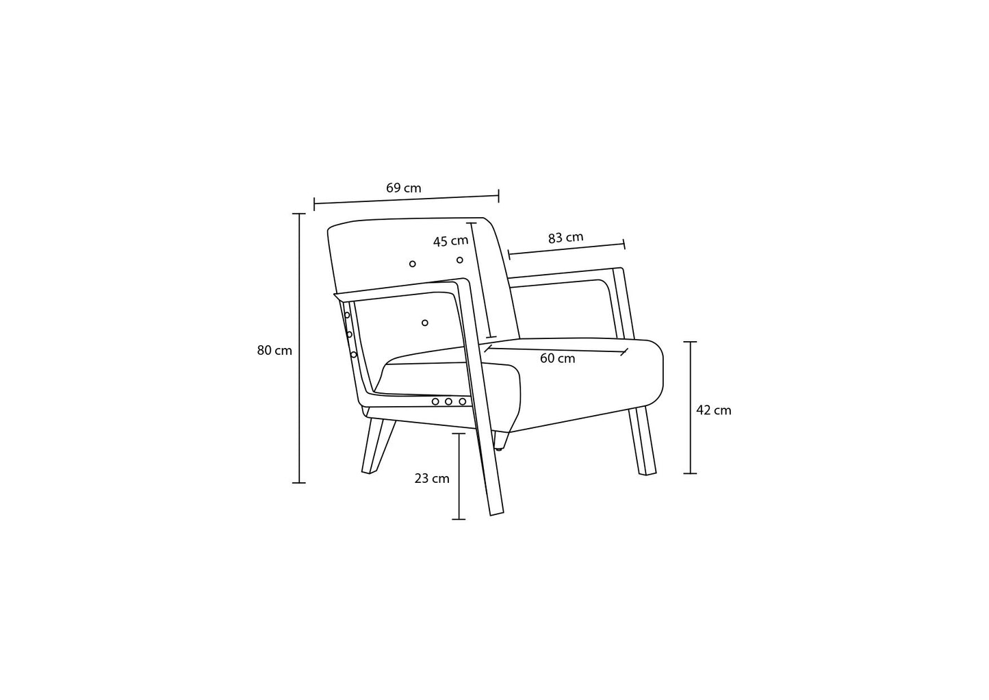 Ρουστίκ Πολυθρόνα Καφέ Υφασμάτινη Σενίλ Σκελετός Μασίφ Ξύλο Οξιά  825BLC2924