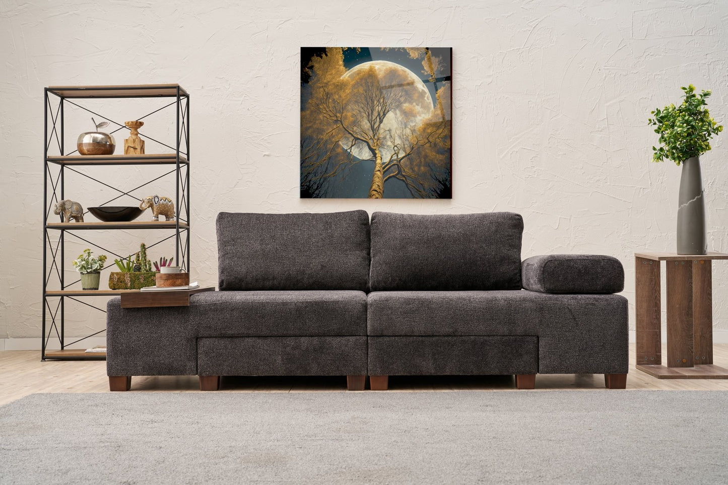 Σύγχρονος Καναπές Κρεβάτι Μετατροπής Πολυμορφικός Κρεμ Υφασμάτινος 825BLC4309