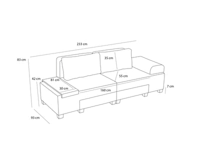 Σύγχρονος Καναπές Κρεβάτι Μετατροπής Πολυμορφικός Κρεμ Υφασμάτινος 825BLC4309