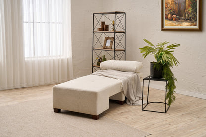 Πολυθρόνα Πολυμορφική Καναπές Κρεβάτι Ύφασμα Chenille Κρεμ Δεξιά 825BLC4711