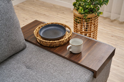 Πολυθρόνα Πολυμορφική Καναπές Κρεβάτι Ύφασμα Λινό Κρεμ Γκρι με Τραπεζάκι Δεξιά 825BLC4717