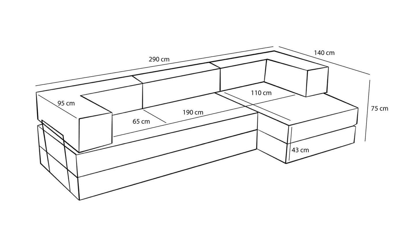 Γωνιακός Καναπές Κρεβάτι Πολυλειτουργικός Πορτοκαλί Ύφασμα Σενιλ 825BLC5234