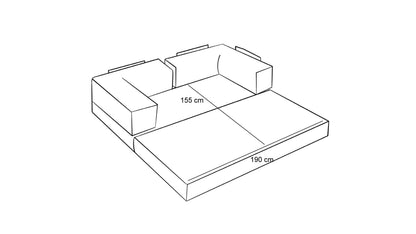 Διθέσιος Γωνιακός Καναπές Κρεβάτι Πολυλειτουργικός Κρέμ Ύφασμα Σενιλ 825BLC5239
