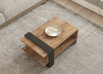 Τραπεζάκι Σαλονιού Δρυς - Ανθρακί 80 x 55 x 35 εκ GR835PUQ2826