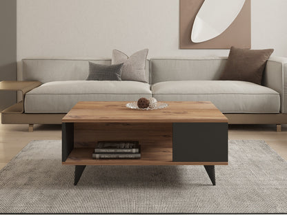 Τραπεζάκι Σαλονιού Καρυδί - Μαύρο 90 x 60 x 39,5 εκ GR835PUQ2833