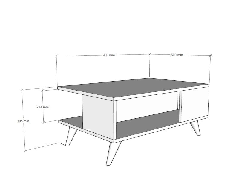 Τραπεζάκι Σαλονιού Καρυδί - Μαύρο 90 x 60 x 39,5 εκ GR835PUQ2833