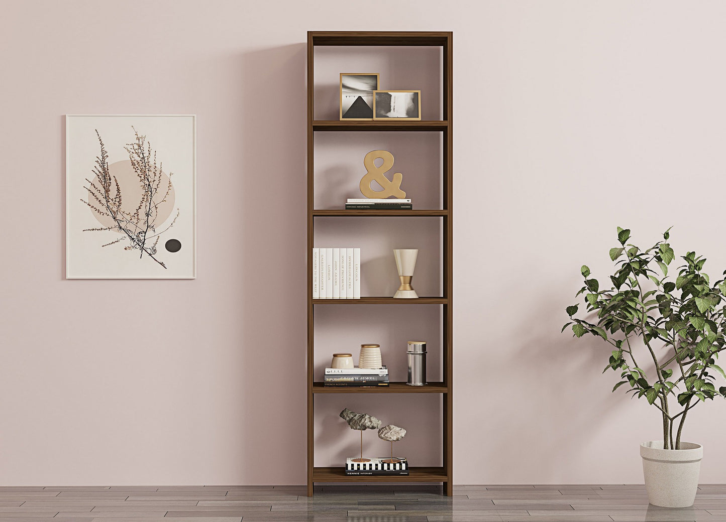 Βιβλιοθήκη 50 × 19,6 × 160 εκ. Καρυδί GR835PUQ3633