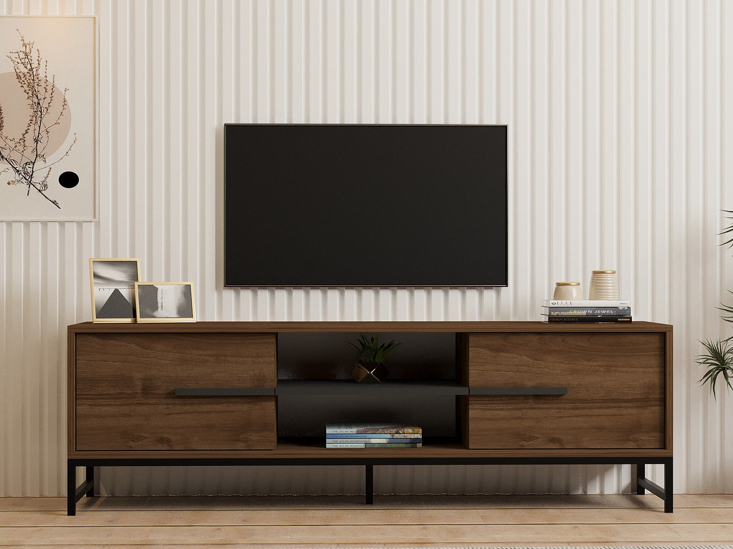 Έπιπλο Τηλεόρασης TV Βάση Σύνθεση Καρυδί | 835PUQ4495