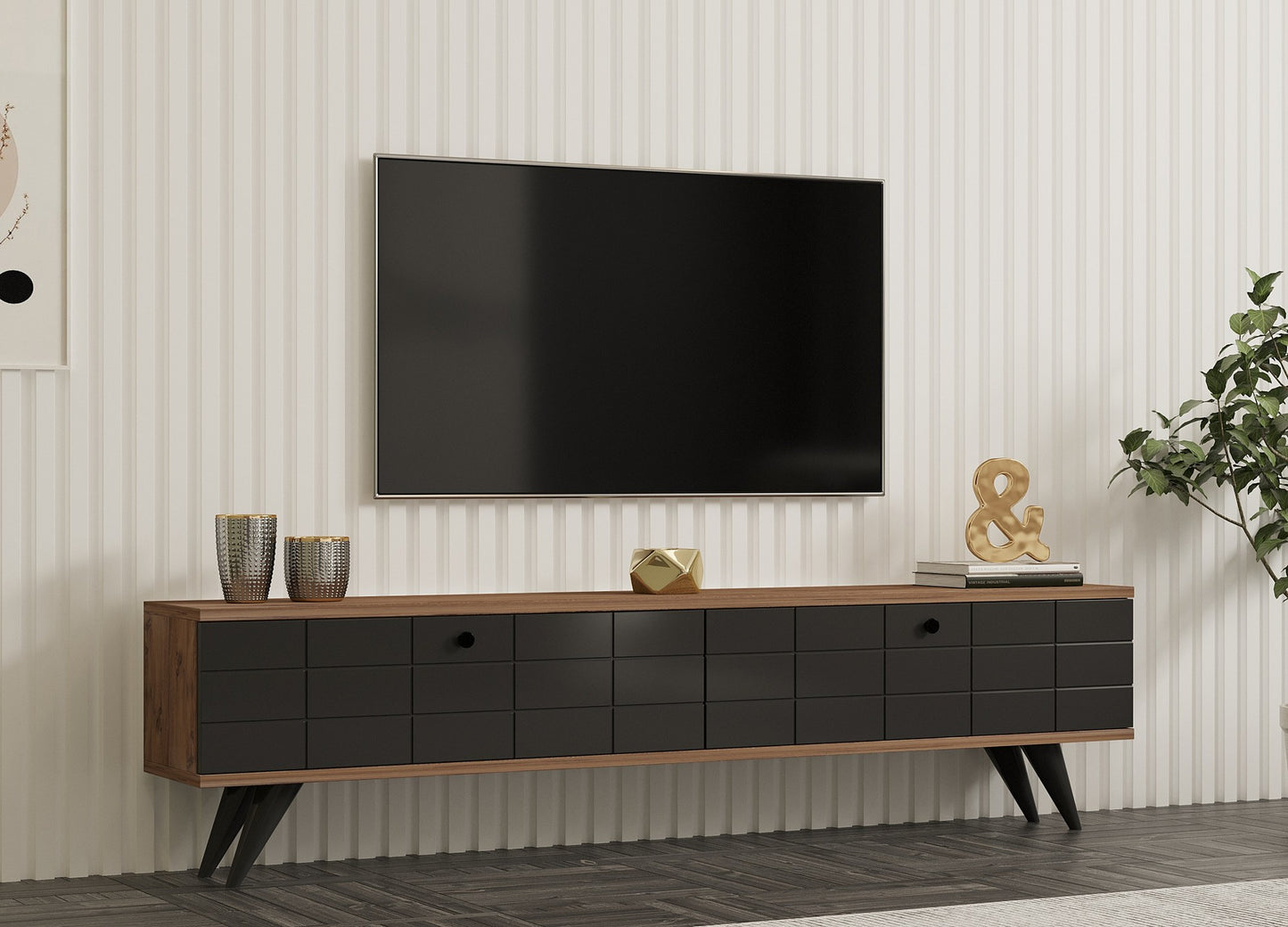 Έπιπλο Τηλεόρασης TV Βάση Σύνθεση Atlantic Pine Antracite | 835PUQ4520