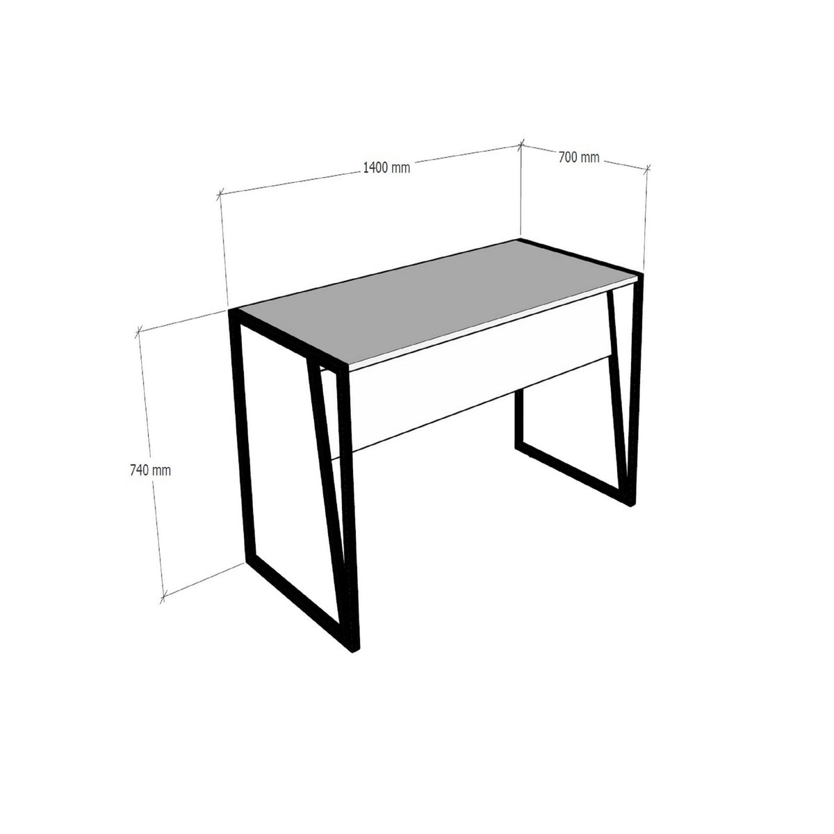 Γραφείο 140x70x74 εκ. Ζαφειρί / Μαύρο 835PUQ5048