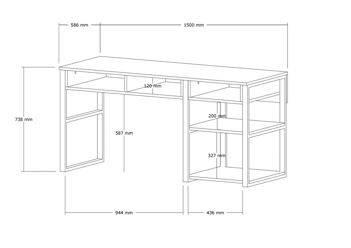 Γραφείο 150x58,4x75,8 εκ. Λευκό / Χρυσό 835PUQ6276