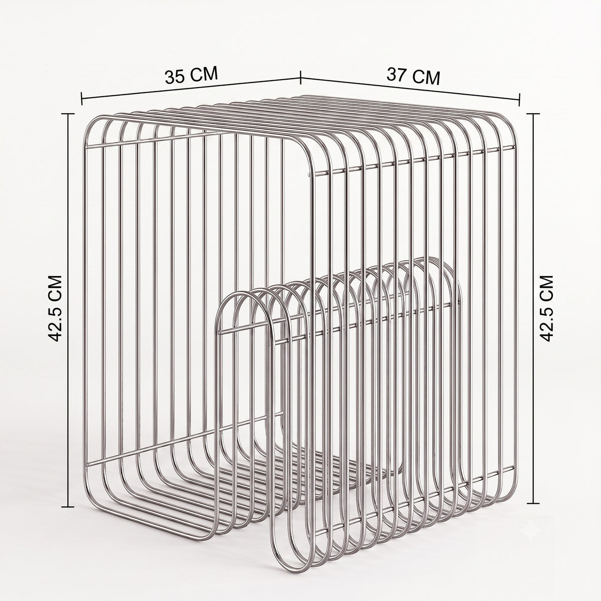 Μοντέρνο Κομοδίνο Μεταλλικό Ασημί 37x35x42,5 εκ 835PUQ6453